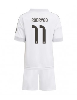 Real Madrid Rodrygo Goes #11 Replika Hemmakläder Barn 2025-26 Kortärmad (+ byxor)